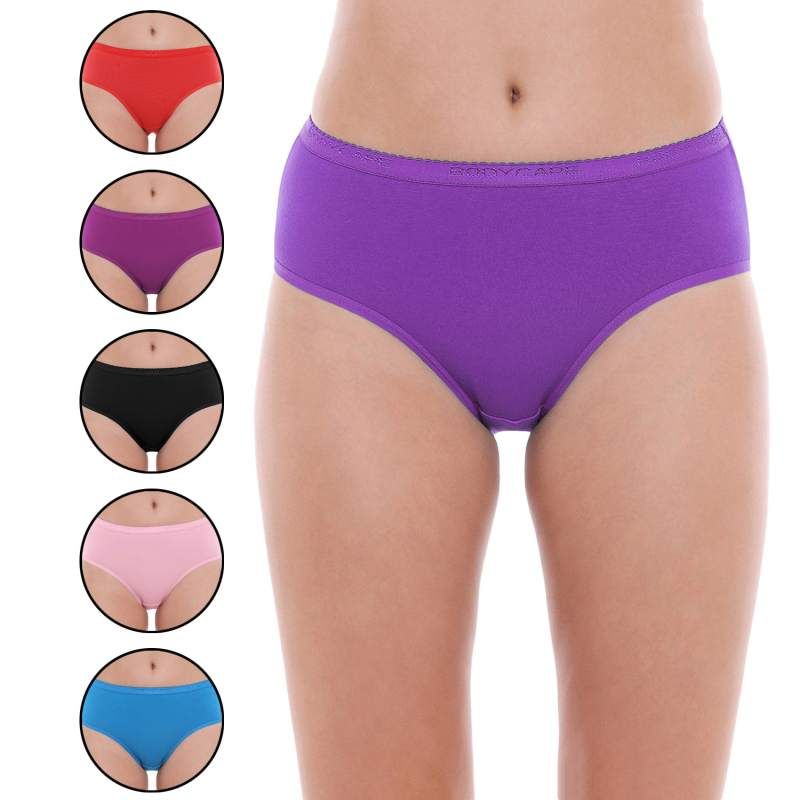 Bodycare Pack of 6 Hipster Style Cotton Briefs In Assorted Colour (M)
