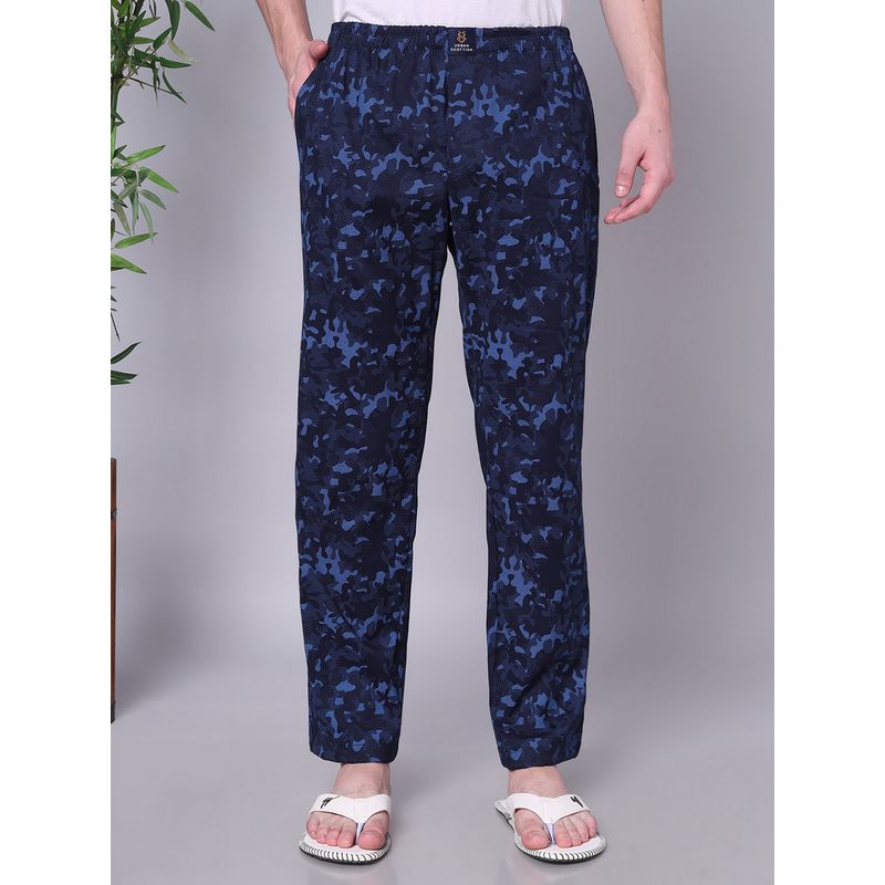 Urban Scottish Men Blue Cotton Regular Fit Pyjama (S)