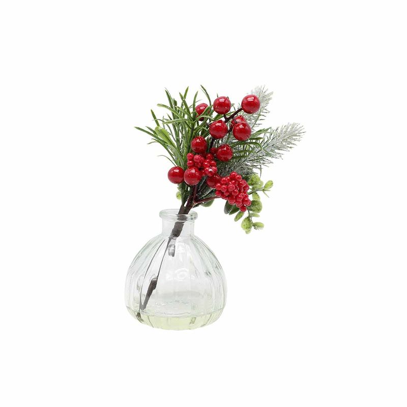 Buy Anko Aesthetic Artificial Mini Plant With Glass Vase Online