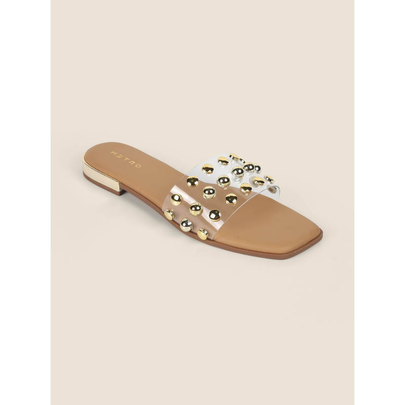 Metro Women Gold Open Casual Sandals (EURO 36)
