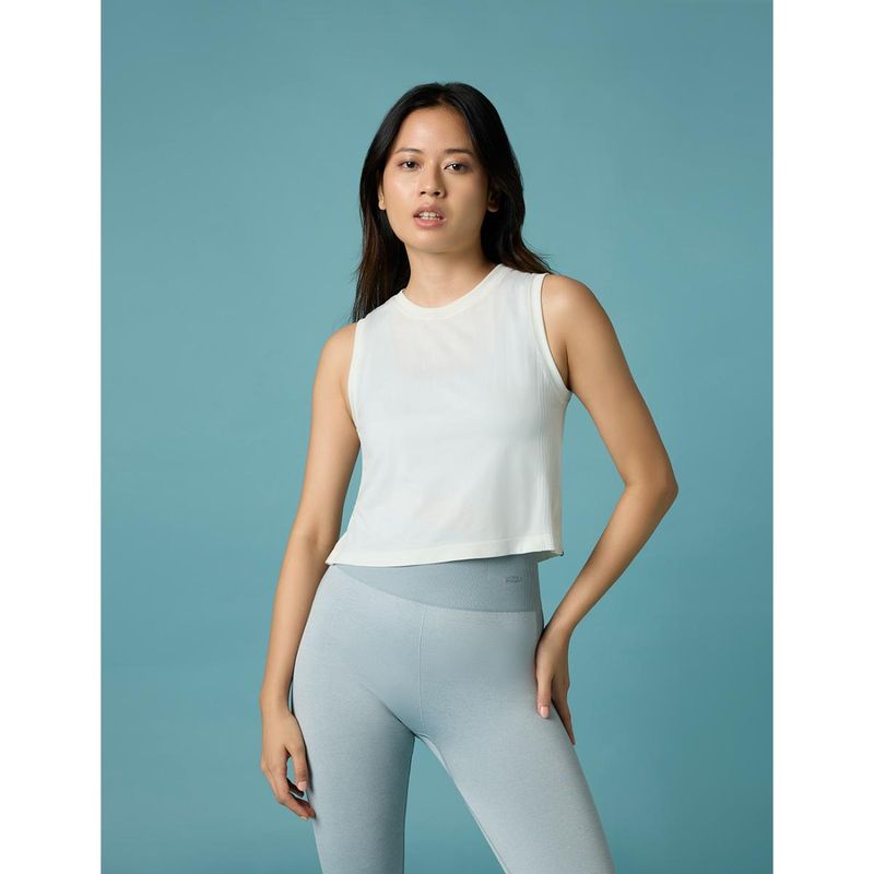 FEIER Women White Leap Vented Loose Tank Top (M)