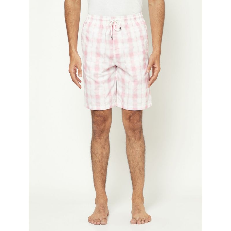 CRIMSOUNE CLUB Men's Pink Check Lounge Shorts (S)