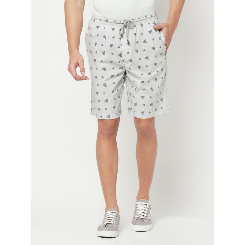 CRIMSOUNE CLUB Men's Grey Printed Lounge Shorts (L)