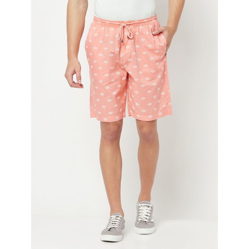 CRIMSOUNE CLUB Men's Peach Printed Lounge Shorts (L)