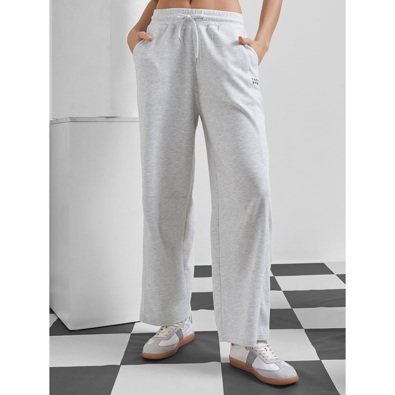 TOKYO TALKIES Women Grey Solid Elasticated Waist Poly Cotton Track pant (26)
