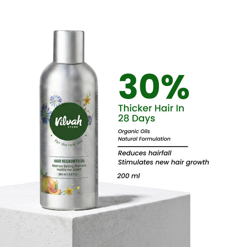 Vilvah Hair Growth Oil With Pumpkin Seed, Kalonji & Castor Oil For Stronger, Fuller Hair