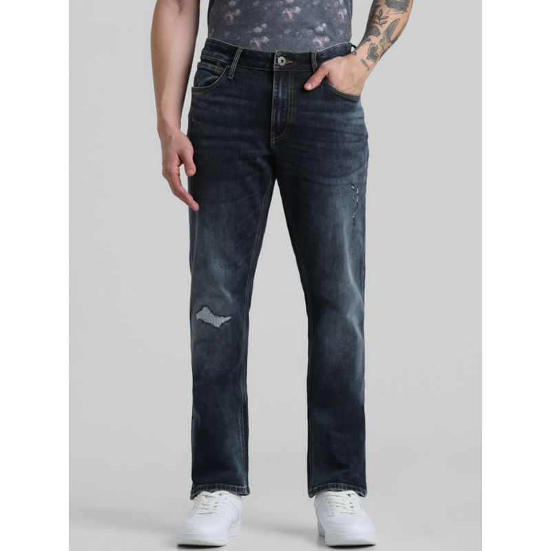 Jack & Jones Blue Clark Regular Fit Mid Rise Stretch Jeans (33)