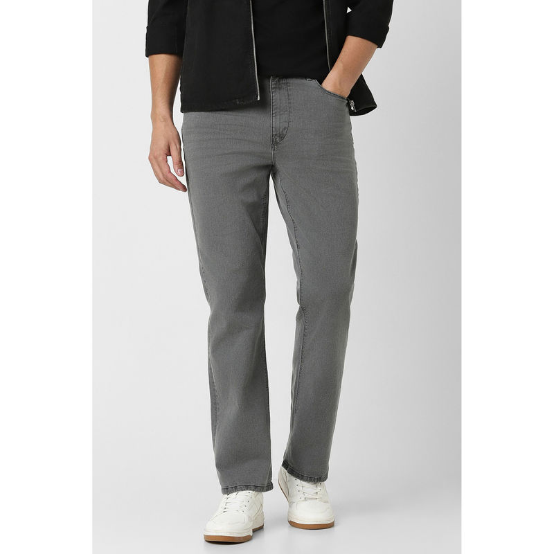 Van Heusen Men Grey Light Wash Super Slim Fit Jeans (30)