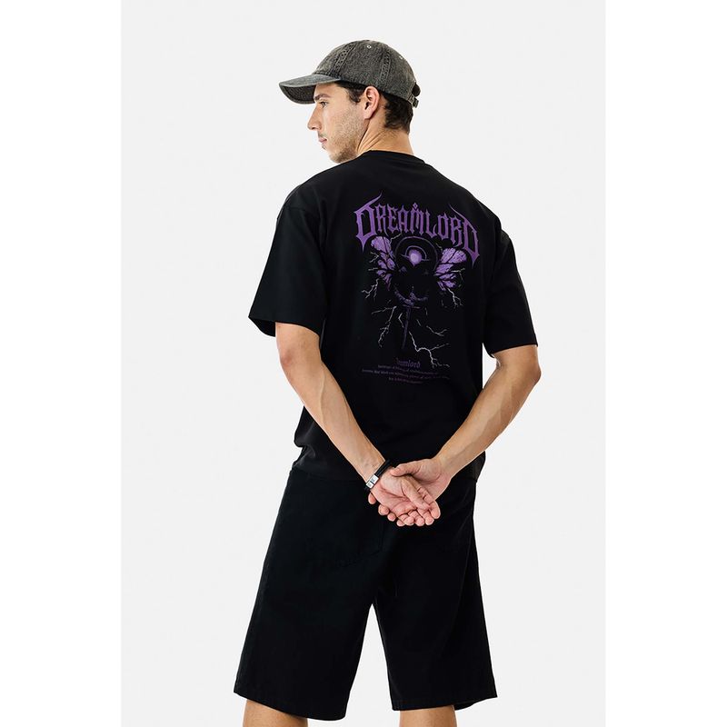 Snitch Black Graphic Boxy Fit T-Shirt (M)