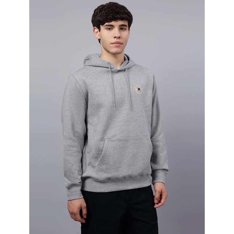 Converse Grey Solid Relaxed Fit Hoodie (S)