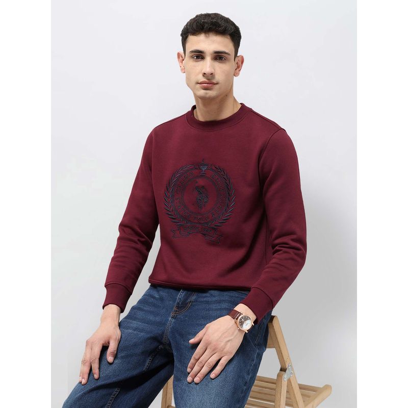 U.S. POLO ASSN. Red Embroidered Regular Fit Sweatshirt (3XL)