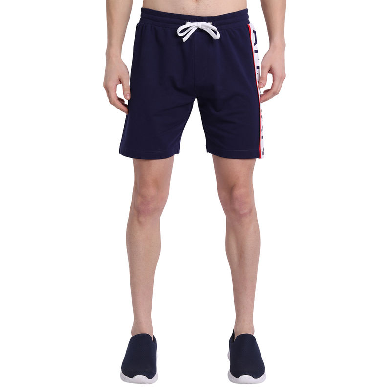 AM SWAN Cotton Rich Lycra Printed Shorts In Blue (M)