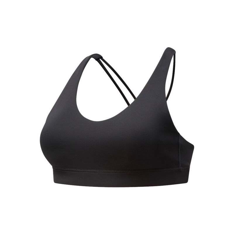 New Balance Black Solid/Plain Regular Sports Bra (S)