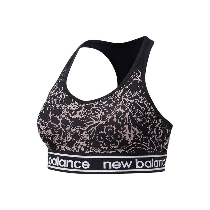 New Balance Black Printed Regular Sports Bra (S)
