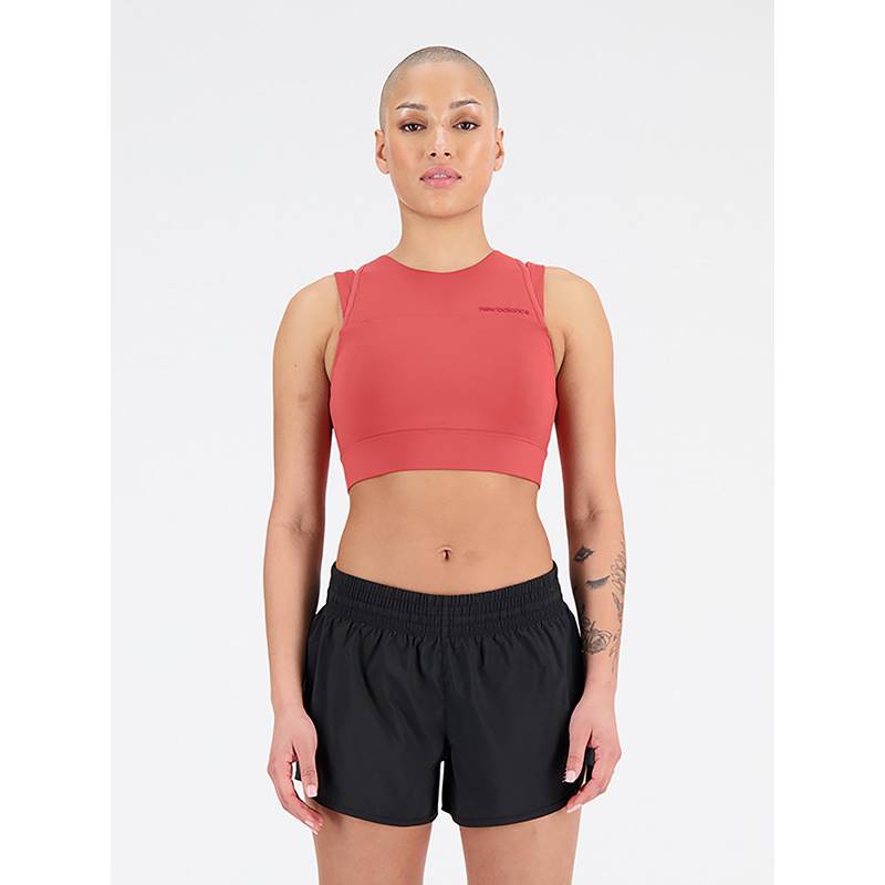 Buy New Balance Rust Solid/Plain Regular Sports Bra Online