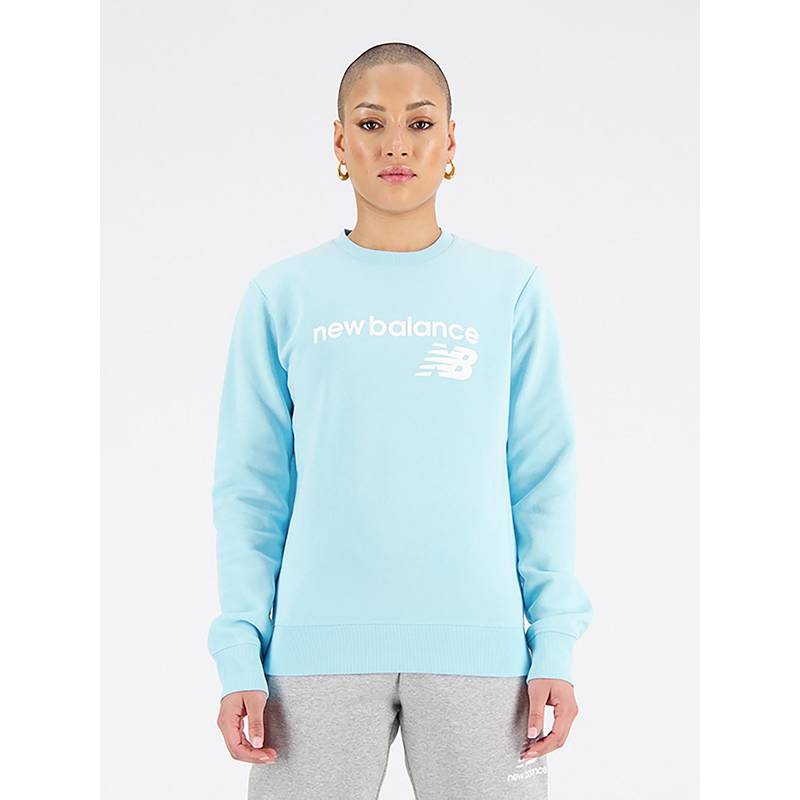New Balance Blue Typography Round Neck Sweatshirt (L)