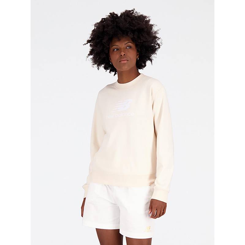 New Balance Cream Typography Round Neck Sweatshirt (XL)