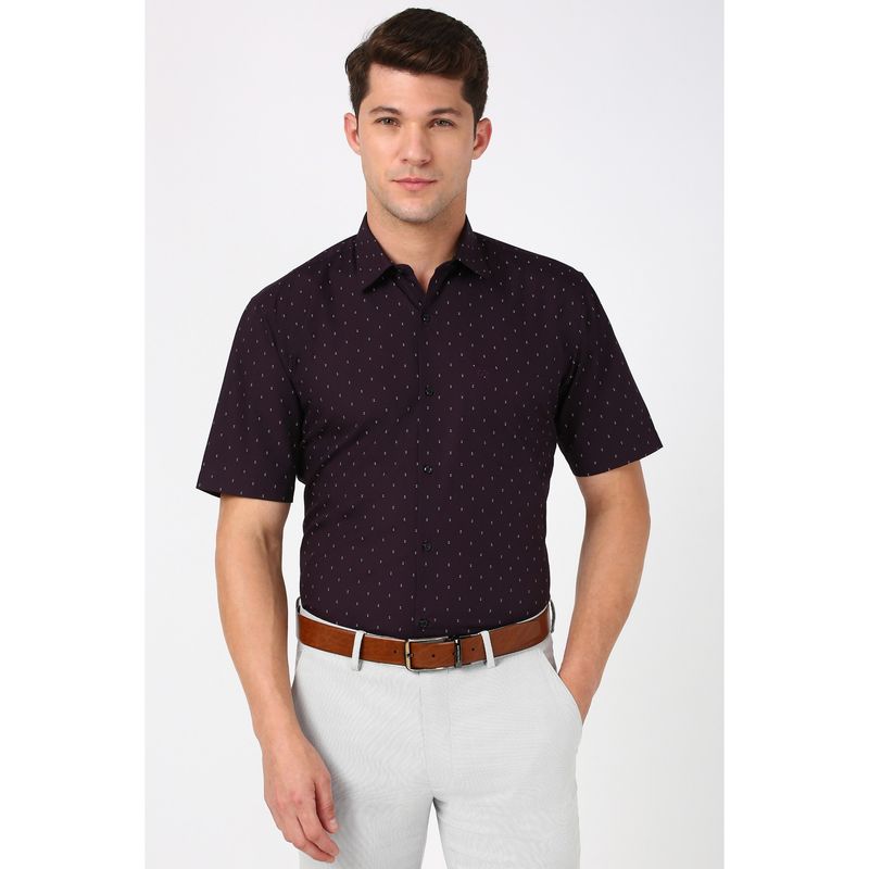 Peter England Men Purple Regular Fit Formal Shirt (42)