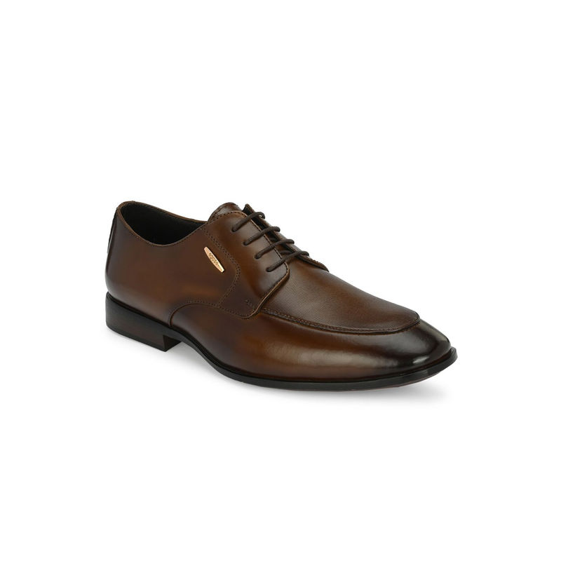 EGOSS Luxe Genuine Leather Tan Formal Derbies (UK 8)