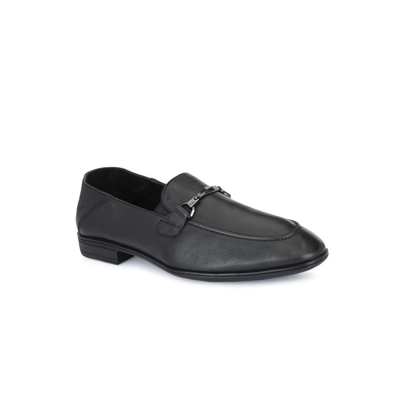 EGOSS Luxe Genuine Leather Black Formal Loafers (UK 8)