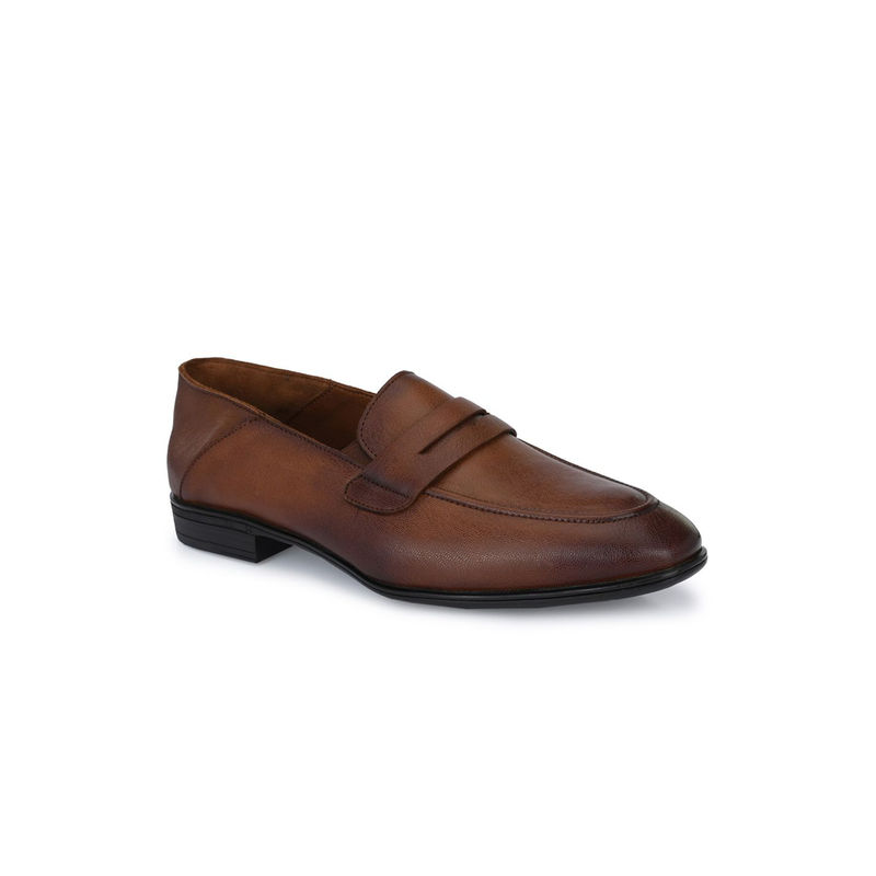 EGOSS Luxe Genuine Leather Tan Formal Loafers (UK 6)