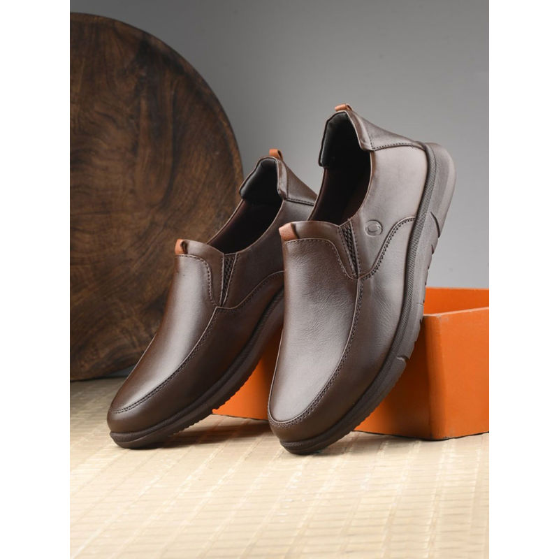 EGOSS Zero Gravity Genuine Leather Brown Casual Sneakers (UK 10)