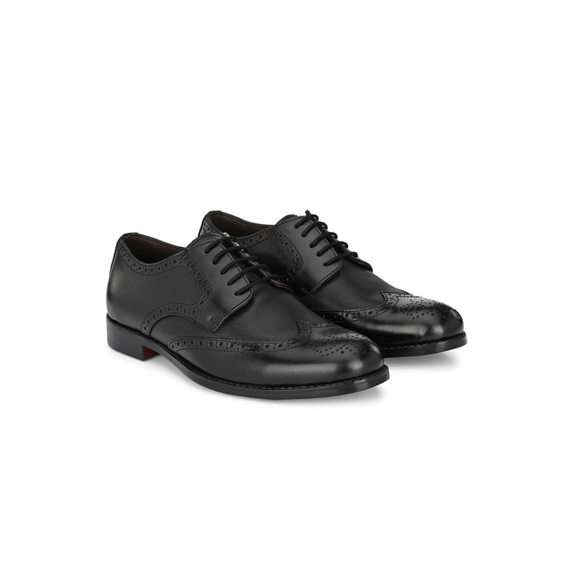EGOSS Luxe Genuine Leather Black Formal Brogues (UK 10)