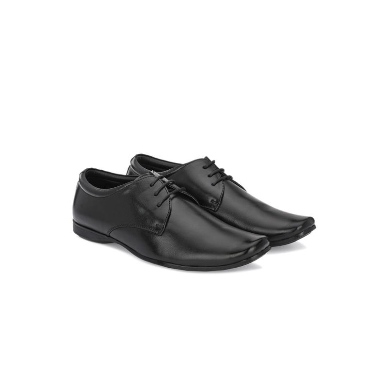 EGOSS Comforts Genuine Leather Black Formal Derbies (UK 6)