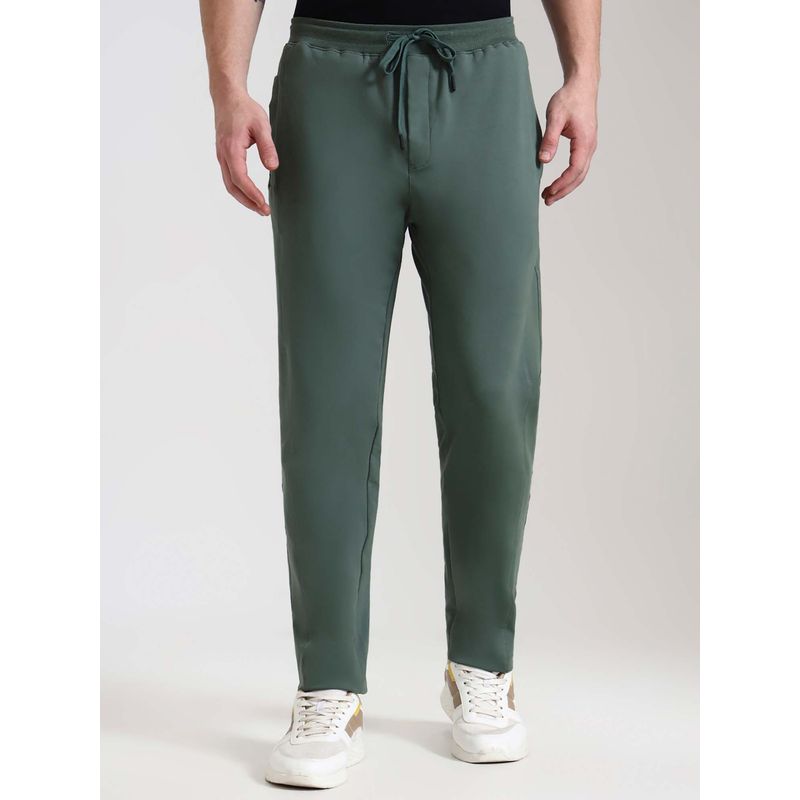 JadeBlue Hedge Green Men's Track Pant Slim Fit Cotton Stretch Solid Pattern Comfortable (M)
