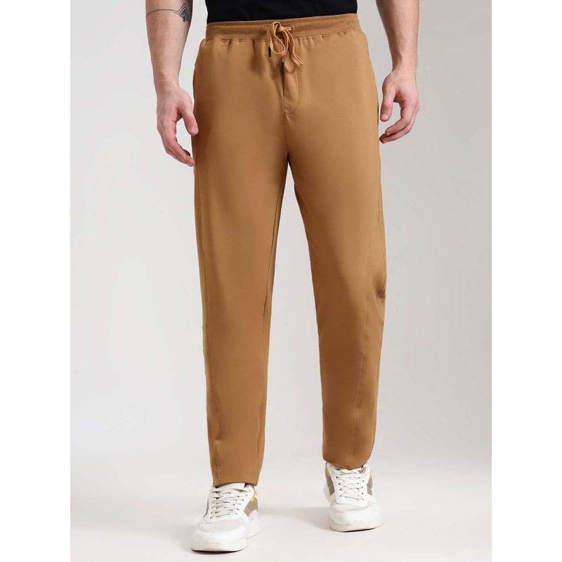 JadeBlue Mustard Solid Cotton Stretch Track Pant Men's Slim Fit Comfortable Activewear Fl (M)