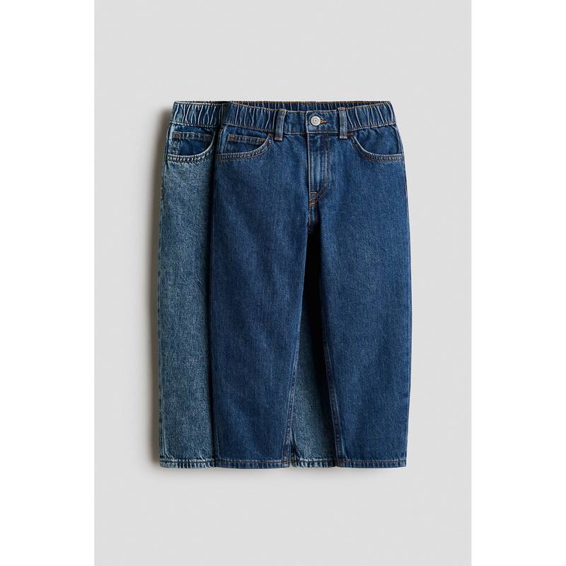H&M Boys Blue 2-Pack Loose Fit Tapered Leg Jeans (1.5-2 Years)