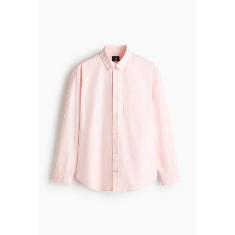 H&M Men Pink Regular Fit Oxford Shirt (M)