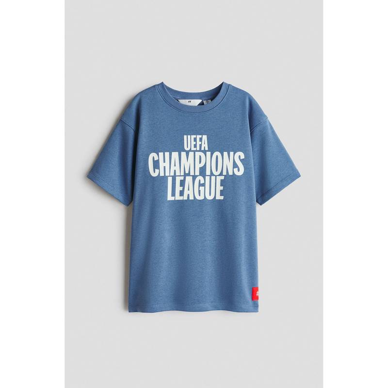 H&M Boys Blue Print-Motif T-Shirt (8-10 Years)