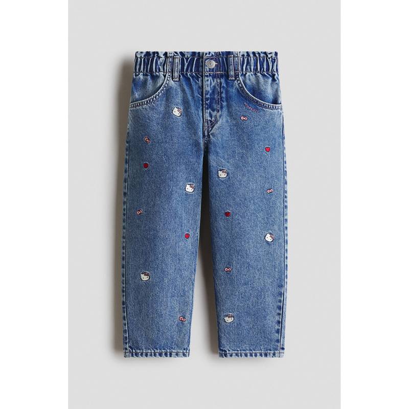 H&M Girls Blue Loose Fit Tapered Jeans (1.5-2 Years)