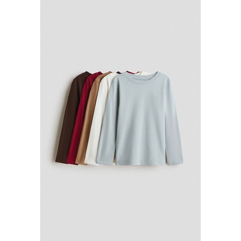 H&M Boys Multi-Color 5-Pack Cotton Tops (1.5-2 Years)
