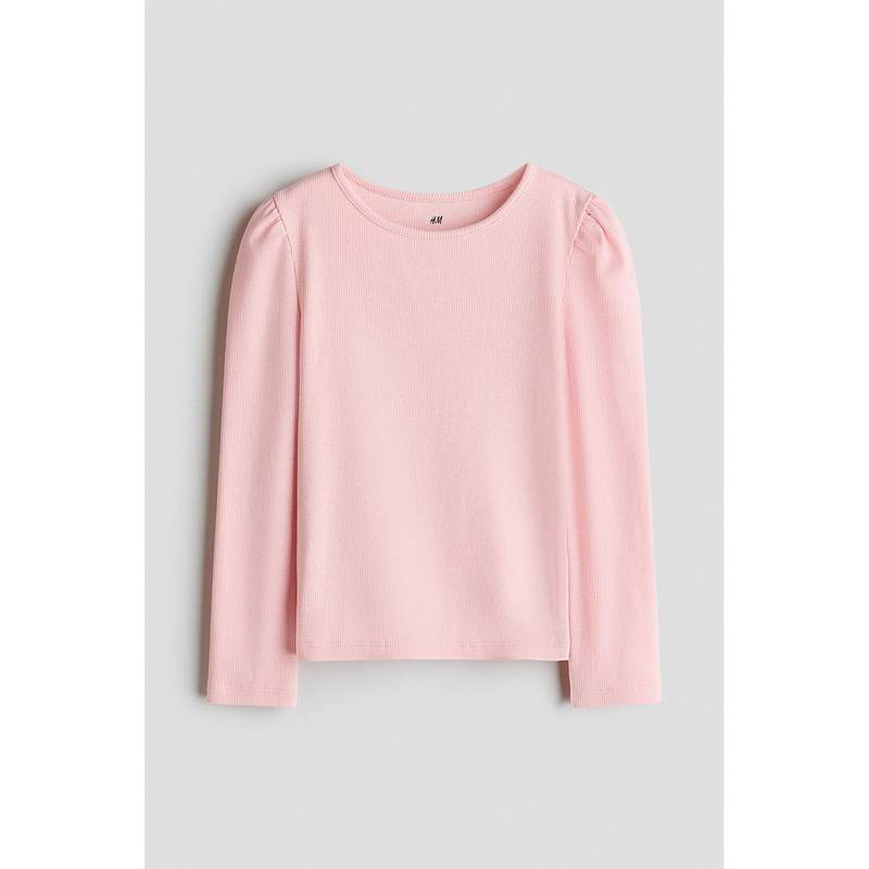 H&M Girls Pink Ribbed Cotton Top (1.5-2 Years)
