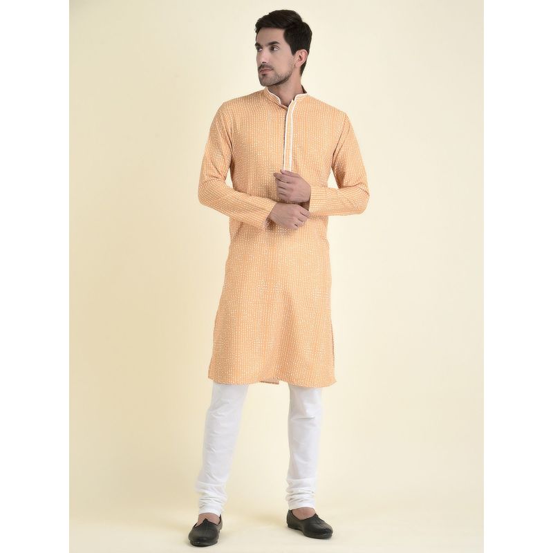 TABARD Ethnic Wear Kurta for Men In Orange (Set of 2) (36)