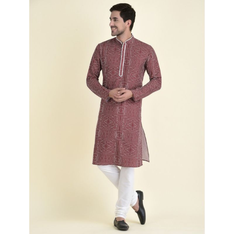 TABARD Ethnic Wear Kurta for Men In Maroon (Set of 2) (36)