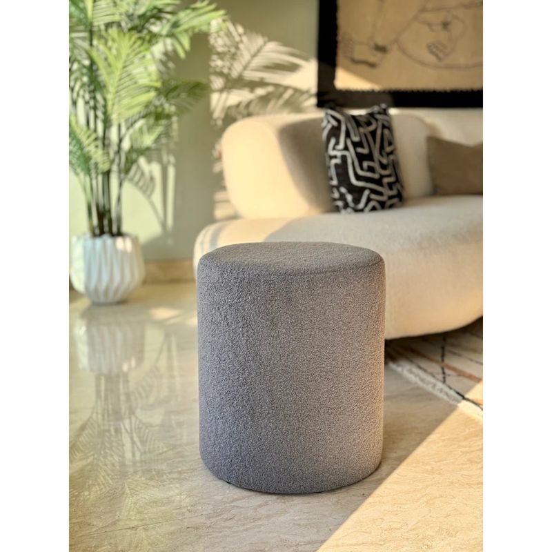 Buy Mason Home Bouclé Pouffe Dark Grey Online