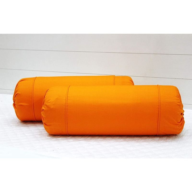 Buy SHADES OF LIFE Plain Bolster Cover Orange Online