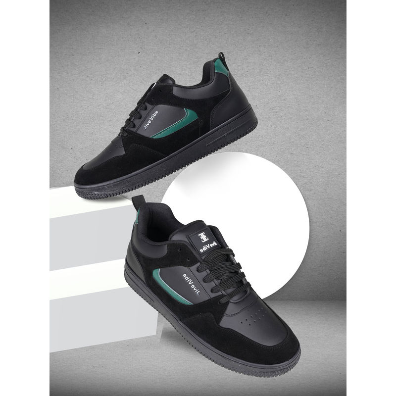 EZOK Black Trendy and Comfortable Mens Synthetic Sneakers (UK 6)
