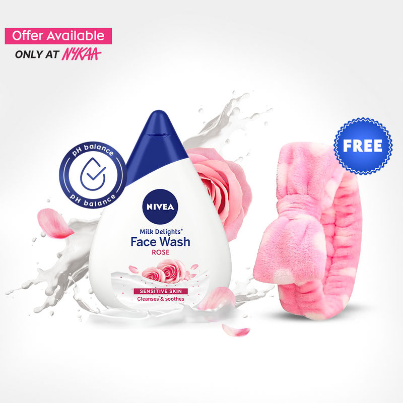 NIVEA Women Face Wash for Sensitive Skin, Milk Delights Rose