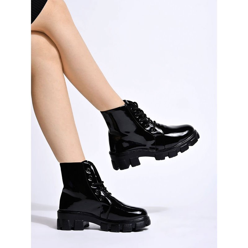 Shoetopia Smart Casual Black Boots for Women (EURO 39)