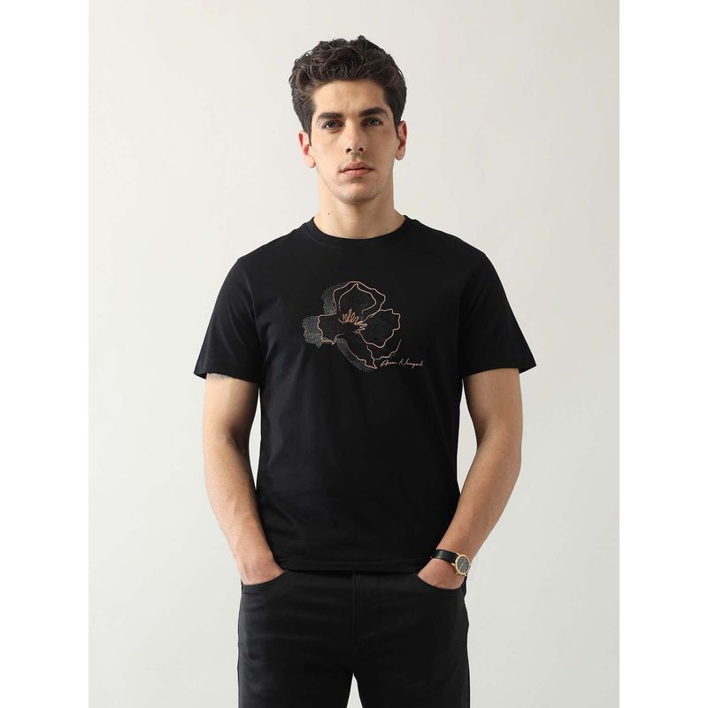 Arrow Newyork Men's Floral Printed Night Is Young T-Shirt (M)