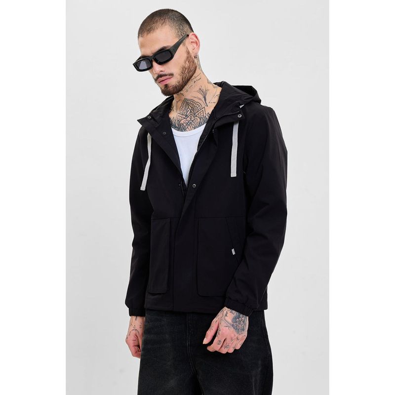 Snitch Black Reflective Relaxed Fit Jacket (L)