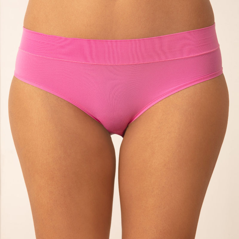 Nykd by Nykaa Super 4 Way Stretch Hipster Panty-NYP342-Pink Blast (XL)