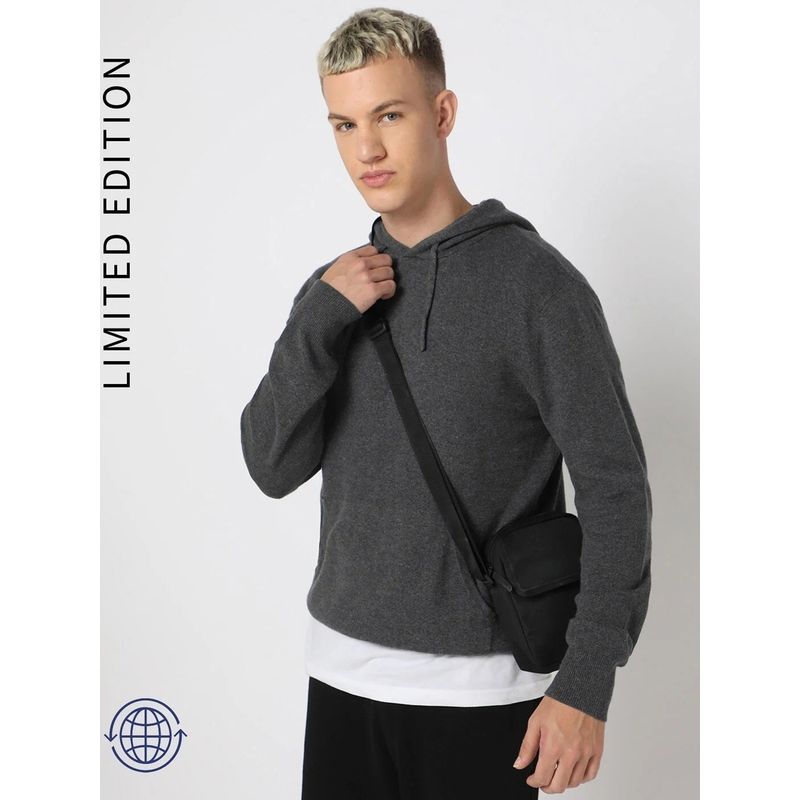 GAP Grey Solid Regular Fit Hoodie (M)