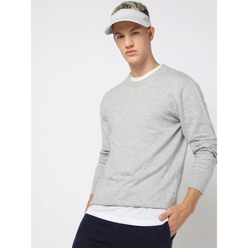 GAP Grey Solid Regular Fit Sweater (S)