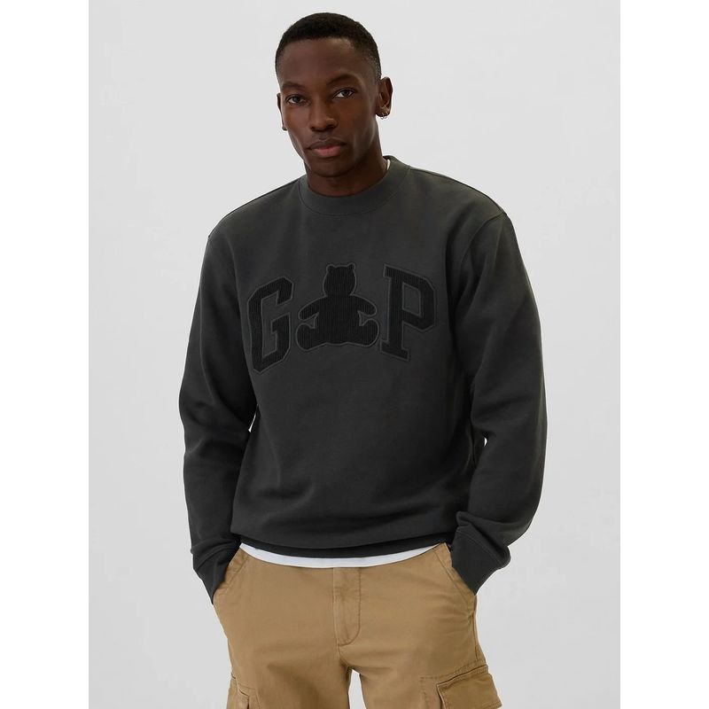 GAP Charcoal Embroidered Regular Fit Sweatshirt (S)