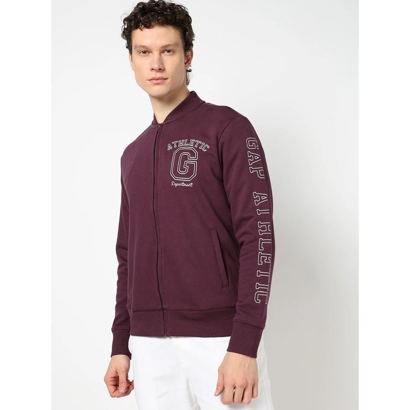 GAP Wine Solid Regular Fit Sweatshirt (M)